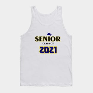 Senior Class of 2021 Blue and Yellow Graphic Design Tank Top